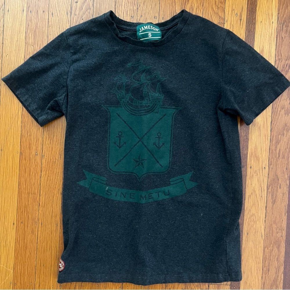 NEW Jameson whiskey charcoal gray shirt unisex S small fitted nwot Sine Metu